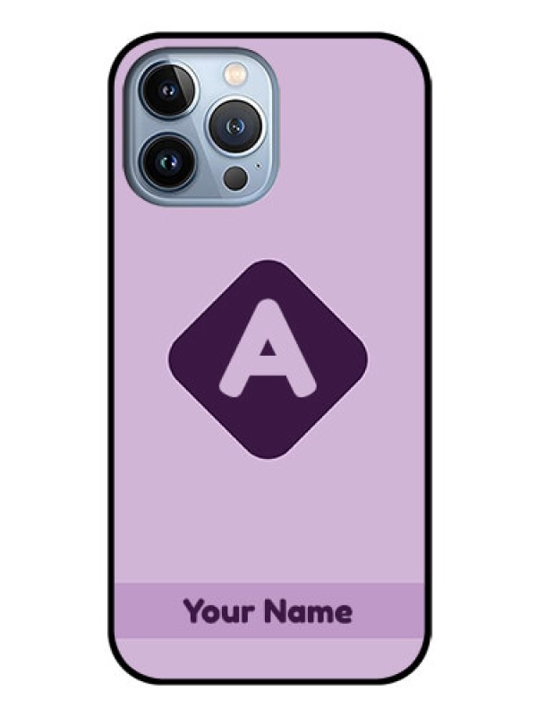 Custom iPhone 13 Pro Max Custom Glass Mobile Case - Custom Letter in curved badge Design