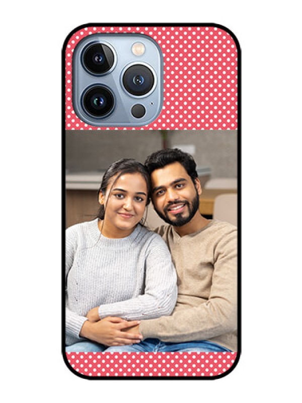 Custom iPhone 13 Pro Custom Glass Phone Case - White Dotted Design