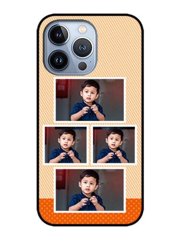 Custom iPhone 13 Pro Photo Printing on Glass Case - Bulk Photos Upload Design