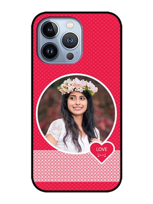 Custom iPhone 13 Pro Personalised Glass Phone Case - Pink Pattern Design