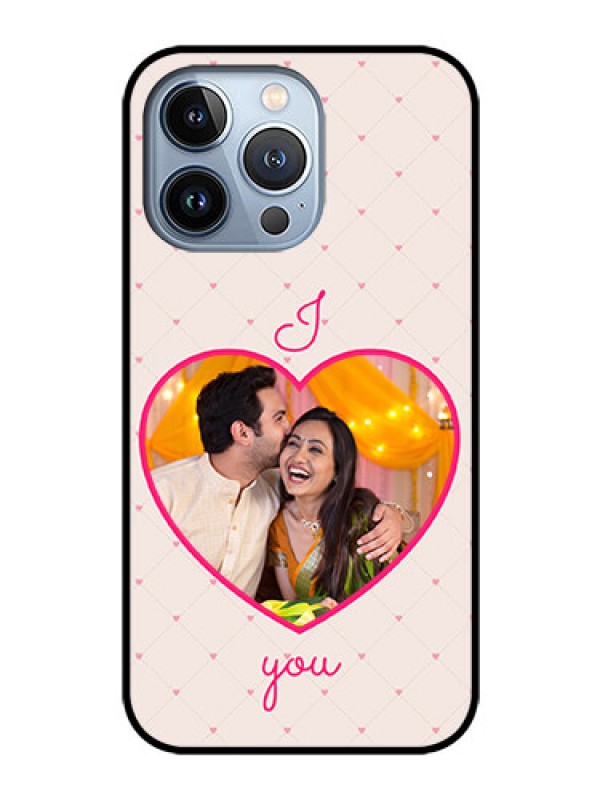 Custom iPhone 13 Pro Custom Glass Mobile Case - Heart Shape Design