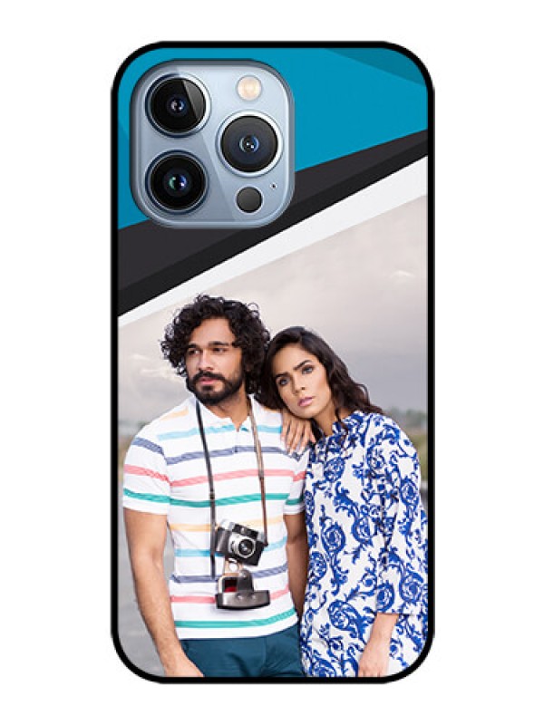 Custom iPhone 13 Pro Photo Printing on Glass Case - Simple Pattern Photo Upload Design