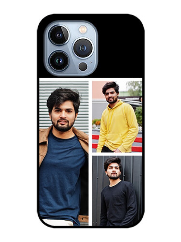 Custom iPhone 13 Pro Photo Printing on Glass Case - Upload Multiple Picture Design