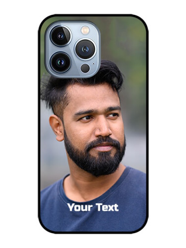Custom iPhone 13 Pro Glass Mobile Cover: Photo with Text