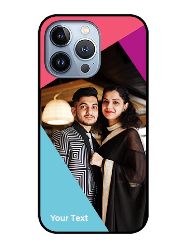Custom iPhone 13 Pro Custom Glass Mobile Case - Stacked Triple colour Design
