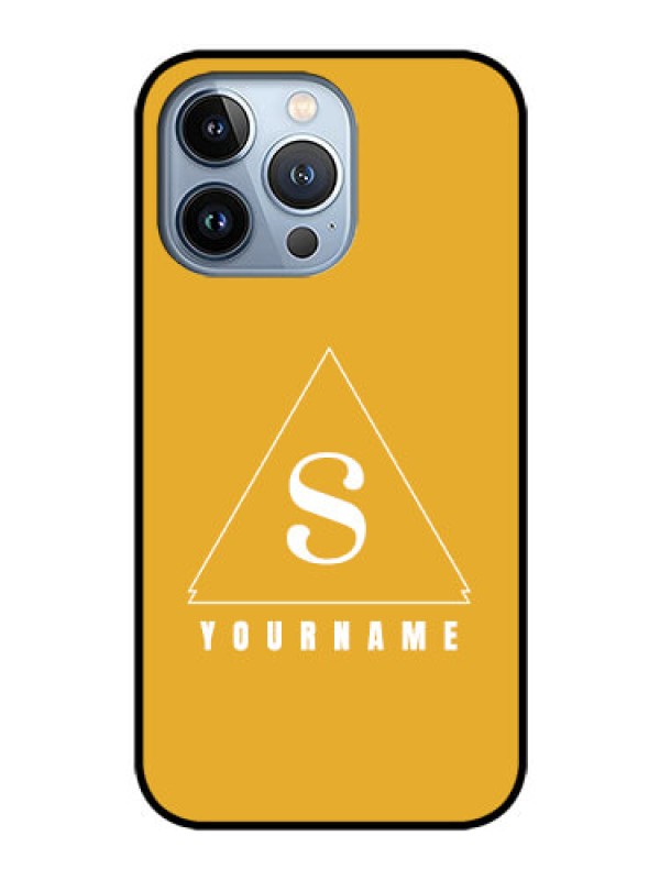 Custom iPhone 13 Pro Personalized Glass Phone Case - simple triangle Design