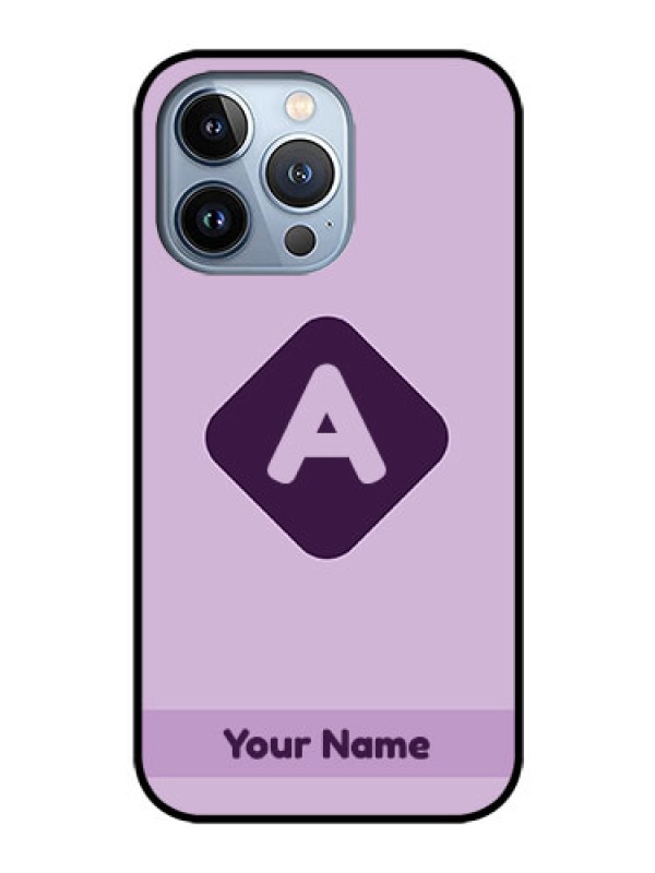 Custom iPhone 13 Pro Custom Glass Mobile Case - Custom Letter in curved badge Design