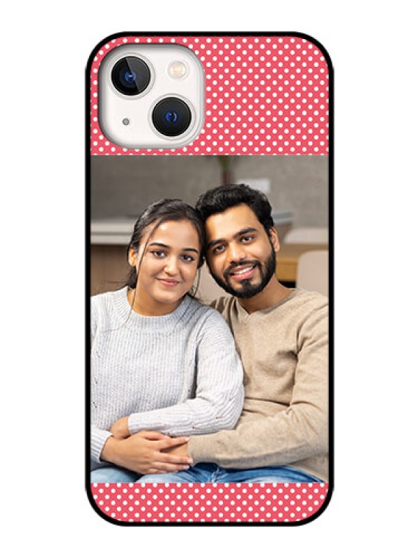 Custom iPhone 13 Custom Glass Phone Case - White Dotted Design