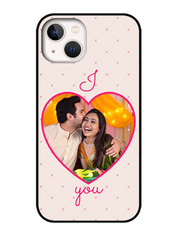 Custom iPhone 13 Custom Glass Mobile Case - Heart Shape Design