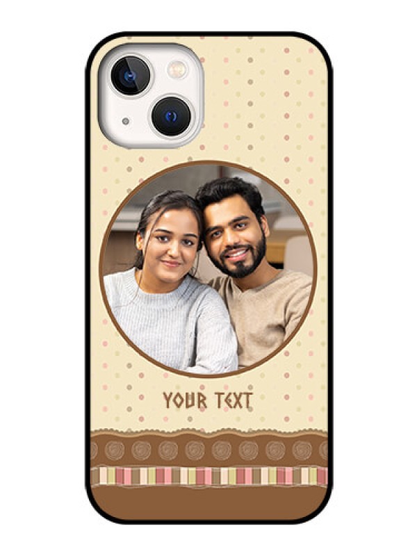 Custom iPhone 13 Custom Glass Mobile Case - Brown Dotted Mobile Case Design