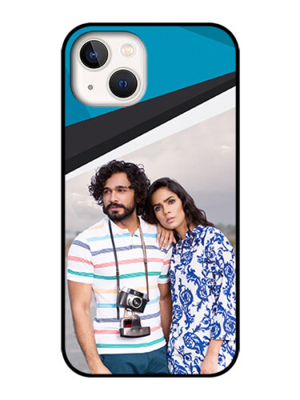 Custom iPhone 13 Photo Printing on Glass Case - Simple Pattern Photo Upload Design