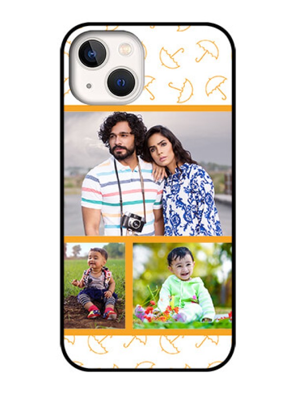 Custom iPhone 13 Custom Glass Mobile Case - Yellow Pattern Design