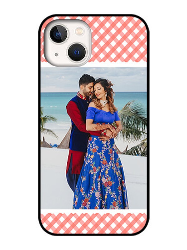 Custom iPhone 13 Personalized Glass Phone Case - Pink Pattern Design
