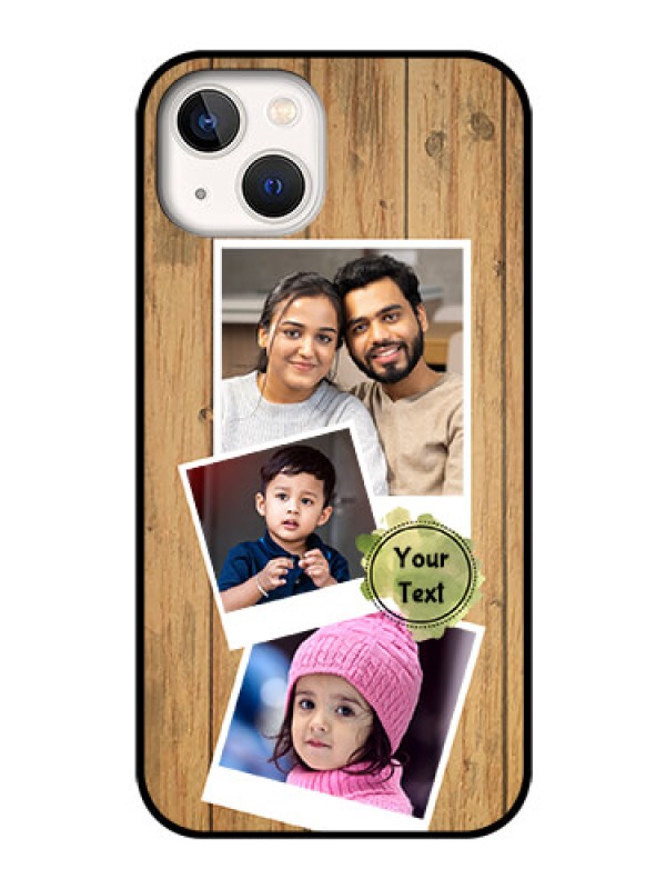 Custom iPhone 13 Custom Glass Phone Case - Wooden Texture Design