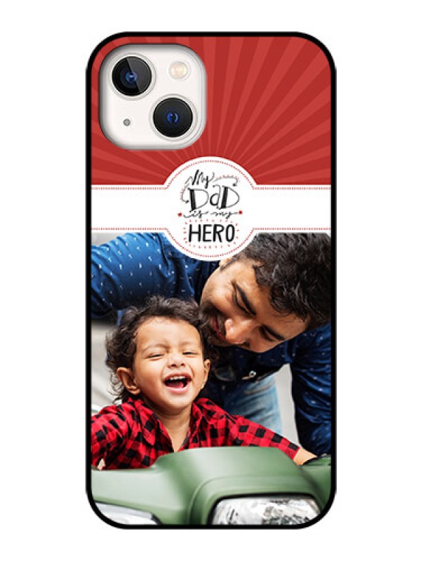 Custom iPhone 13 Photo Printing on Glass Case - My Dad Hero Design