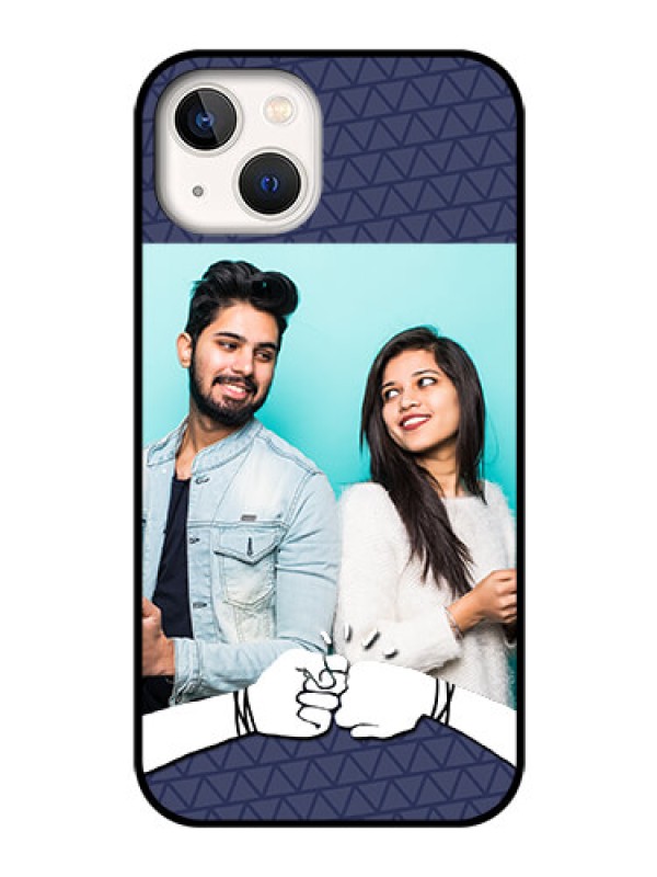 Custom iPhone 13 Photo Printing on Glass Case - with Best Friends Design