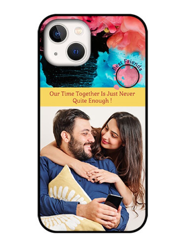Custom iPhone 13 Custom Glass Mobile Case - Quote with Acrylic Painting Design