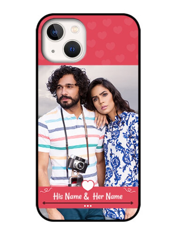 Custom iPhone 13 Photo Printing on Glass Case - Simple Love Design
