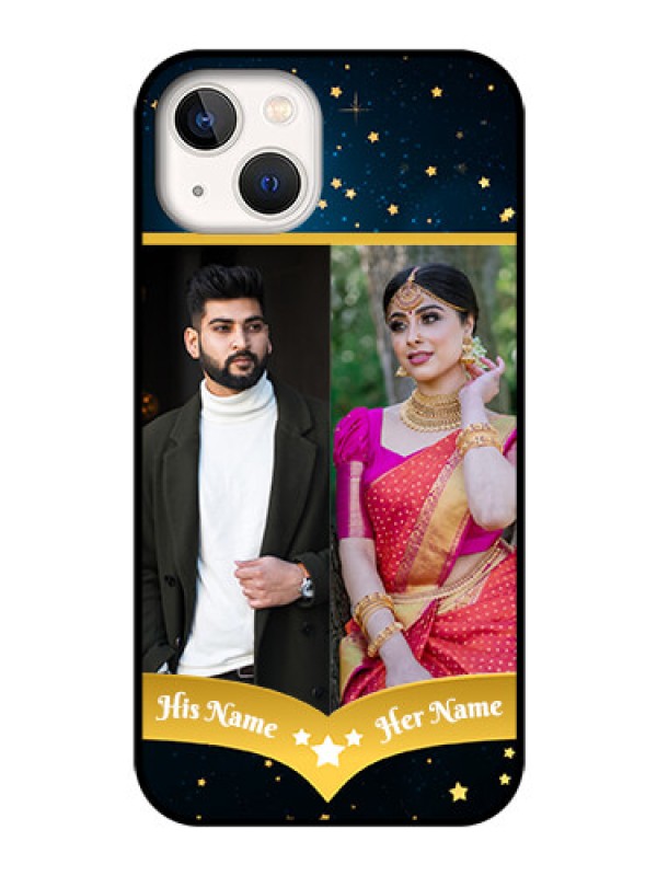 Custom iPhone 13 Custom Glass Phone Case - Galaxy Stars Backdrop Design