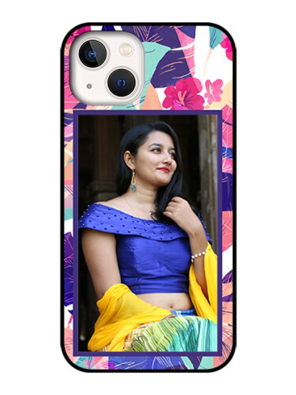 Custom iPhone 13 Custom Glass Mobile Case - Abstract Floral Design