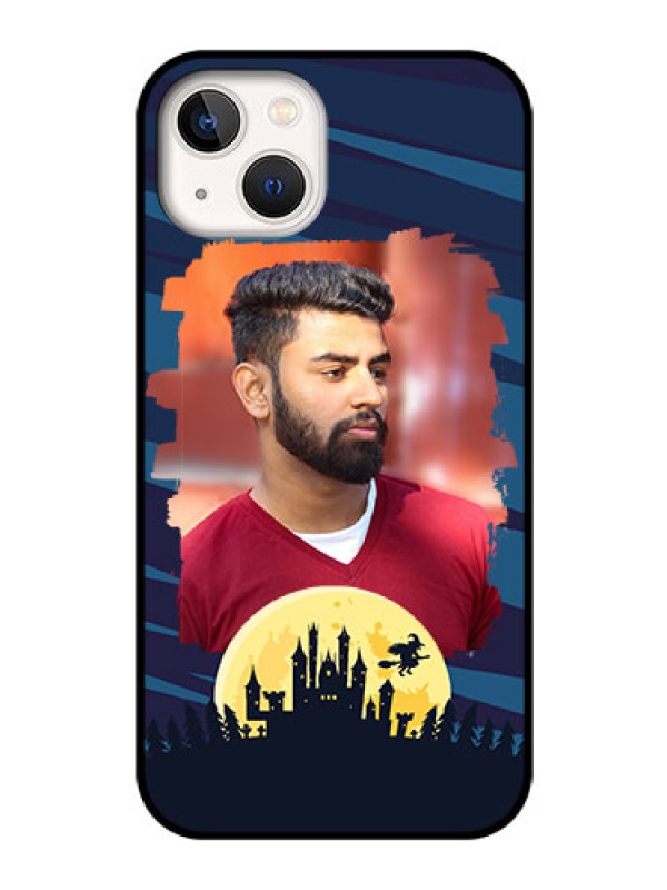 Custom iPhone 13 Photo Printing on Glass Case - Halloween Witch Design