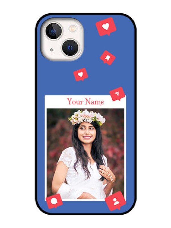 Custom iPhone 13 Custom Glass Phone Case - Like Share And Comment Design
