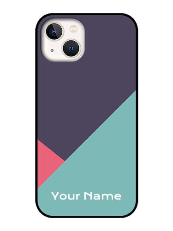 Custom iPhone 13 Custom Glass Mobile Case - Tri Color abstract Design