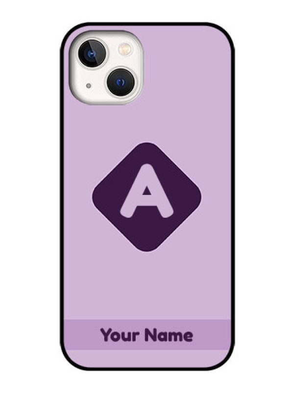 Custom iPhone 13 Custom Glass Mobile Case - Custom Letter in curved badge Design