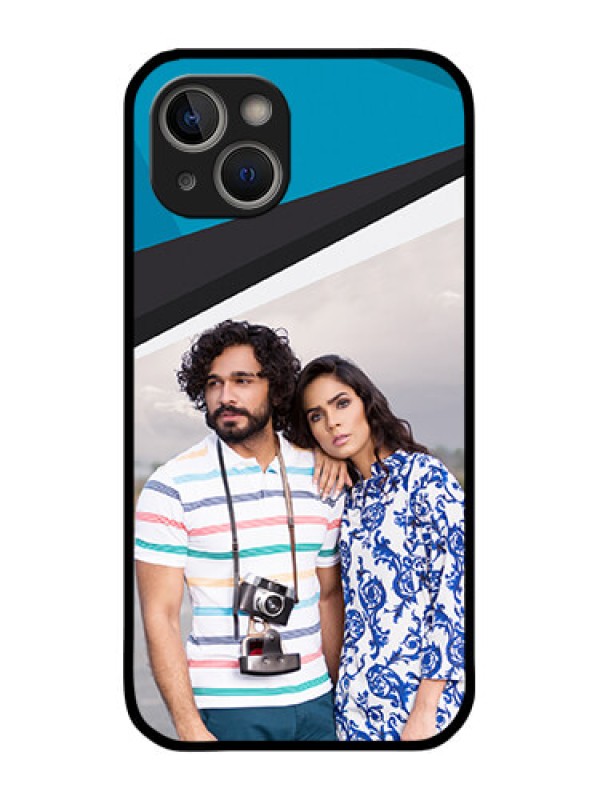 Custom iPhone 14 Plus Photo Printing on Glass Case - Simple Pattern Photo Upload Design