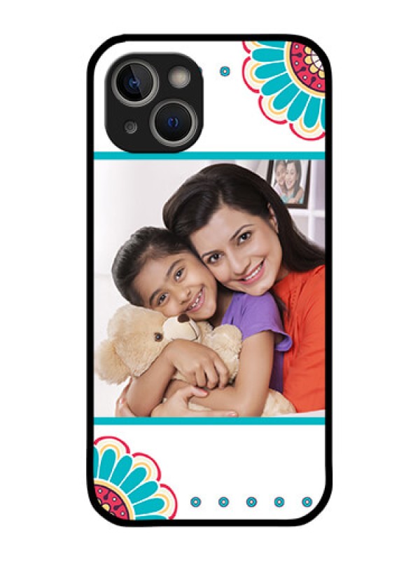 Custom iPhone 14 Plus Custom Glass Phone Case - Flower Design