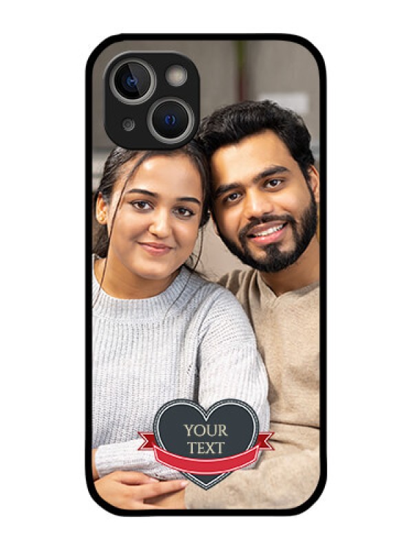 Custom iPhone 14 Plus Custom Glass Phone Case - Just Married Couple Design