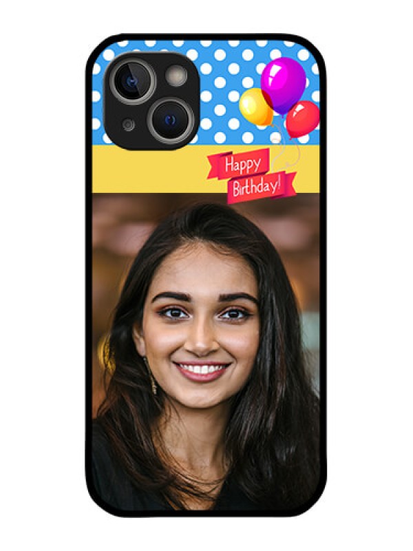 Custom iPhone 14 Plus Custom Glass Mobile Case - Happy Birthday Design