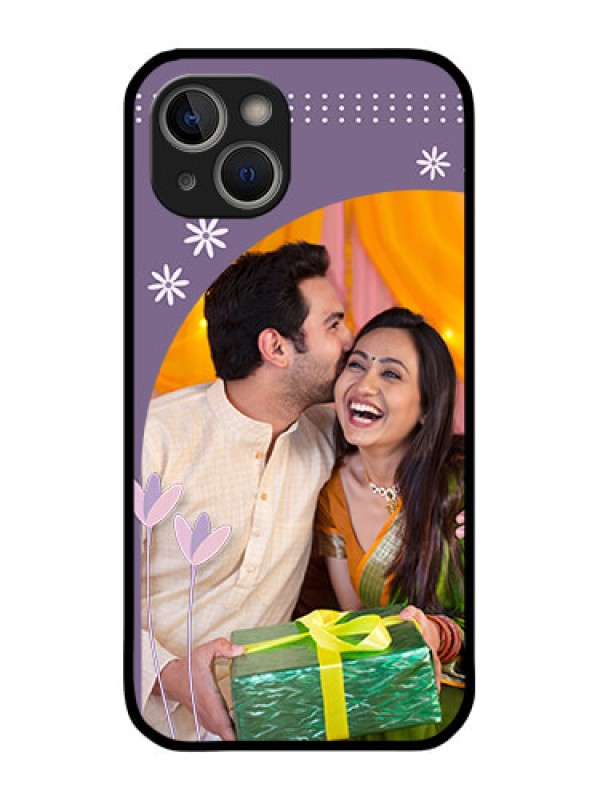 Custom iPhone 14 Plus Custom Glass Mobile Case - Lavender flowers design