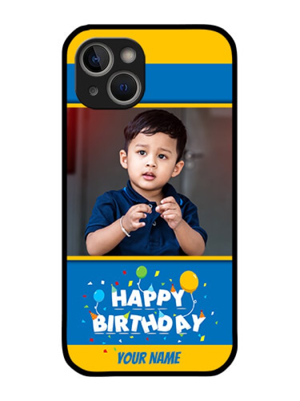 Custom iPhone 14 Plus Custom Glass Mobile Case - Birthday Wishes Design