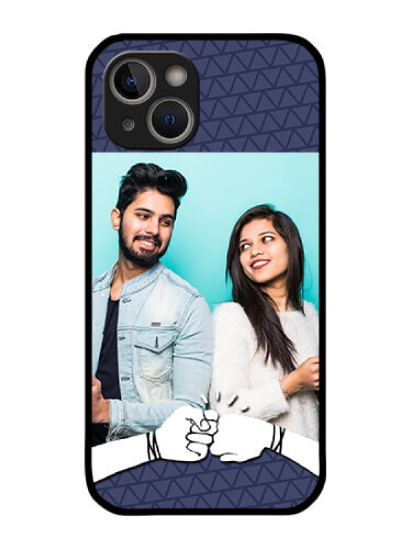 Custom iPhone 14 Plus Photo Printing on Glass Case - with Best Friends Design