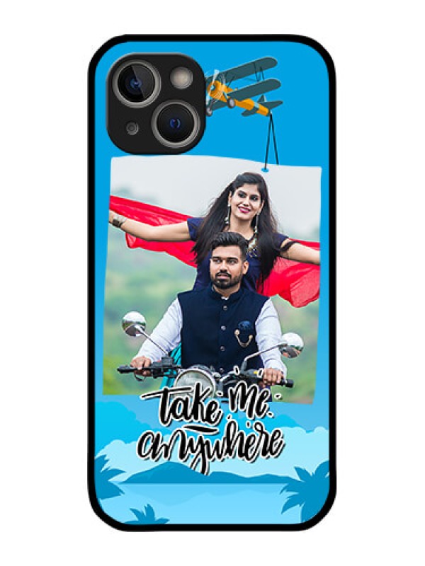 Custom iPhone 14 Plus Custom Glass Mobile Case - Traveller Design