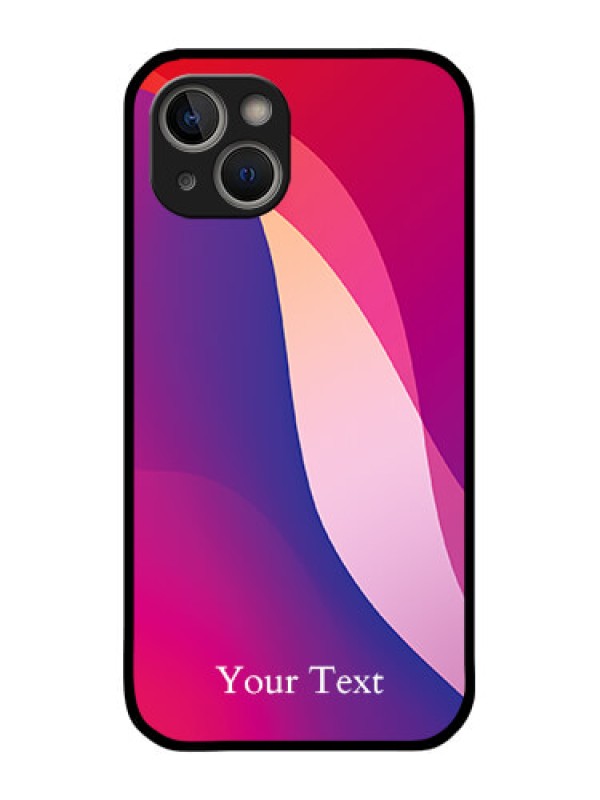 Custom iPhone 14 Plus Personalized Glass Phone Case - Digital abstract Overlap Design