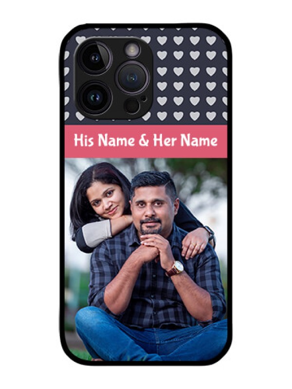 Custom iPhone 14 Pro Max Custom Glass Mobile Case - Love Symbols Design