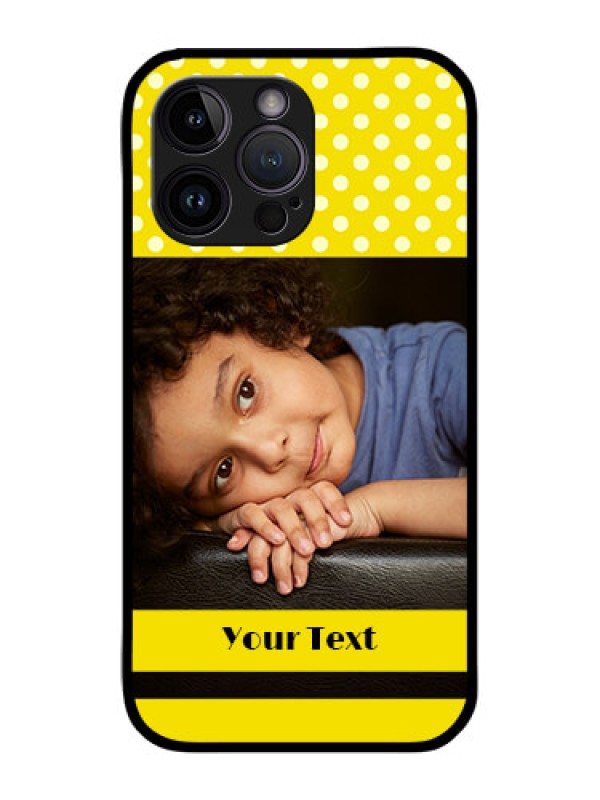 Custom iPhone 14 Pro Max Custom Glass Phone Case - Bright Yellow Case Design