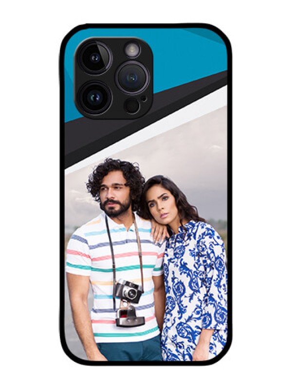 Custom iPhone 14 Pro Max Photo Printing on Glass Case - Simple Pattern Photo Upload Design