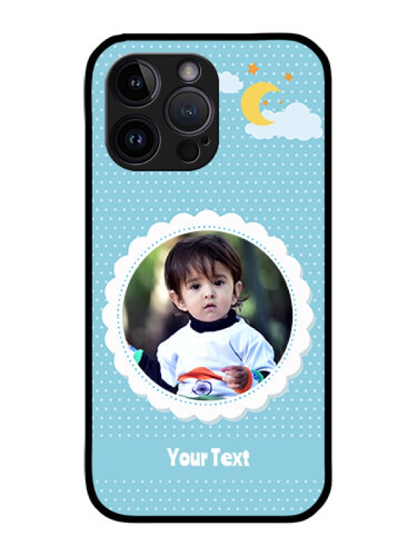 Custom iPhone 14 Pro Max Personalised Glass Phone Case - Violet Pattern Design