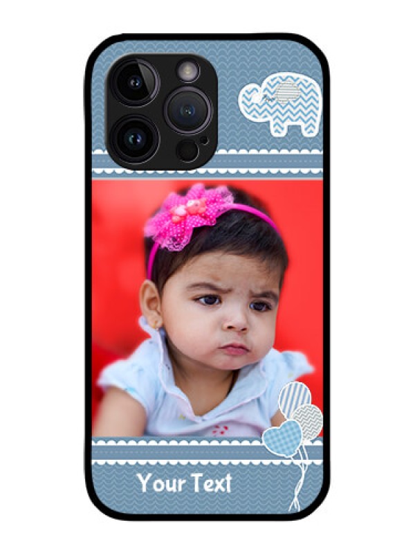 Custom iPhone 14 Pro Max Photo Printing on Glass Case - with Kids Pattern Design