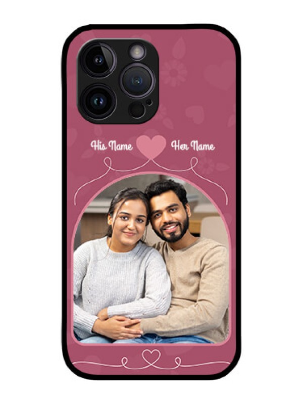 Custom iPhone 14 Pro Max Photo Printing on Glass Case - Love Floral Design