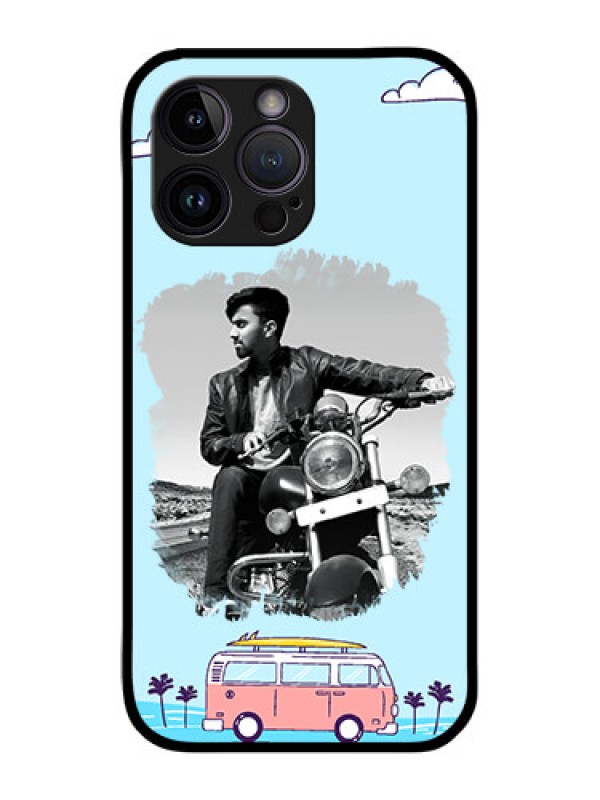 Custom iPhone 14 Pro Max Photo Printing on Glass Case - Travel & Adventure Design