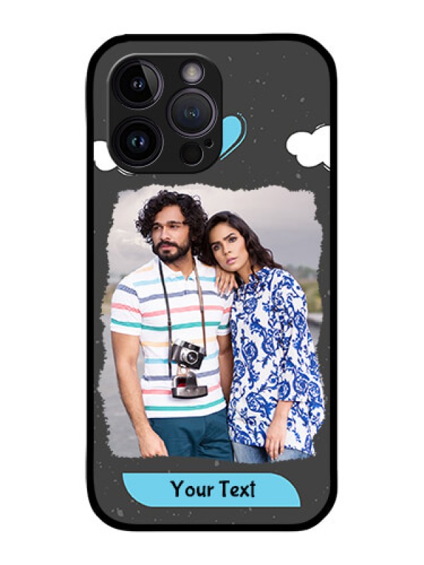 Custom iPhone 14 Pro Max Custom Glass Phone Case - Splashes with love doodles Design
