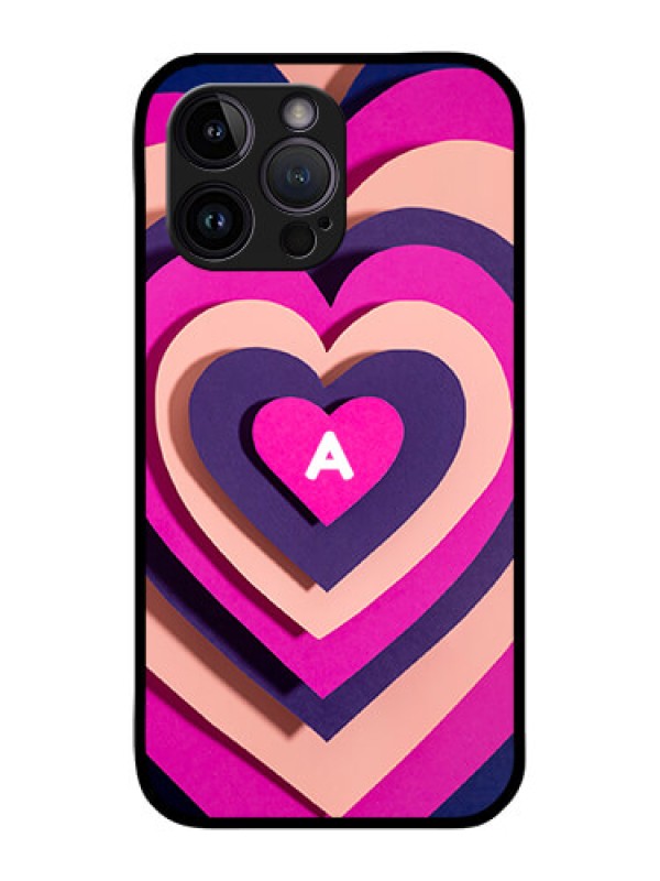 Custom iPhone 14 Pro Max Custom Glass Mobile Case - Cute Heart Pattern Design