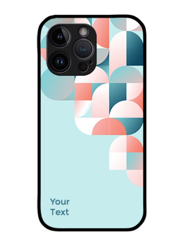 Custom iPhone 14 Pro Max Custom Glass Phone Case - Stylish Semi-circle Pattern Design