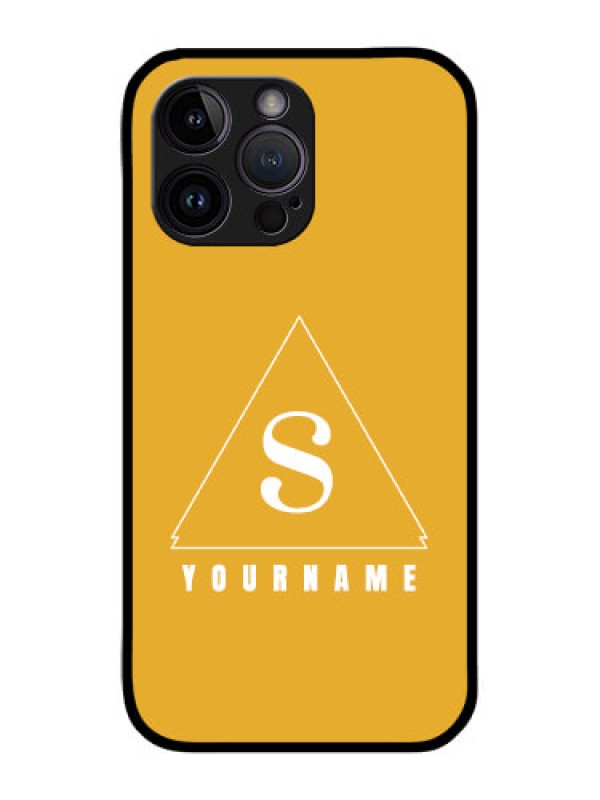Custom iPhone 14 Pro Max Personalized Glass Phone Case - simple triangle Design