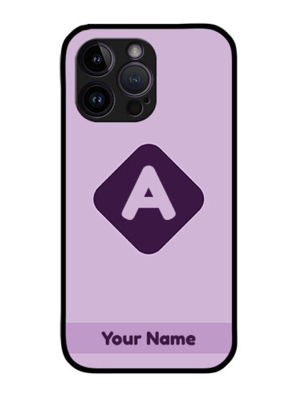 Custom iPhone 14 Pro Max Custom Glass Mobile Case - Custom Letter in curved badge Design