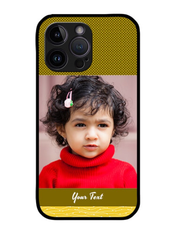 Custom iPhone 14 Pro Custom Glass Phone Case - Simple Green Color Design